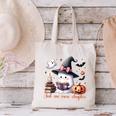 Ghost Reading Book Coquette Bow Halloween Girl Toddler Kid Premium Canvas Tote Bag