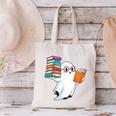 Ghost Reading Books Halloween Library Canvas Tote Bag Ghost Reading Books Halloween Library Canvas Tote Bag