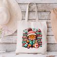Gingerbread Reading Book Lovers Christmas Bookworm Librarian Premium Canvas Tote Bag