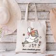 Goose With Books Cute Bookworm Reader Canvas Tote Bag