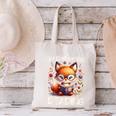 I'd Rather Be Reading Cute Fox Book Lover Reader Bookworm Canvas Tote Bag
