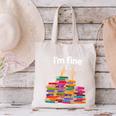 I'm Fine Reading Books Reader Book Lover Librarian Canvas Tote Bag