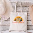 Introvert Me Happy Retro Sunset Capybara Tee Canvas Tote Bag