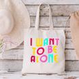 Introvert I Want To Be Alone Retro Wavy Canvas Tote Bag Introvert I Want To Be Alone Retro Wavy Canvas Tote Bag