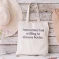 Introverted But Willing To Discuss Books Reading Introvert Canvas Tote Bag