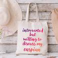 Introverted Willing To Discuss Caspian Introvert Canvas Tote Bag Introverted Willing To Discuss Caspian Introvert Canvas Tote Bag