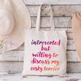 Introverted Willing To Discuss Cesky Terrier Introvert Canvas Tote Bag