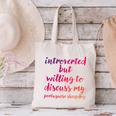 Introverted Willing To Discuss Portuguese Sheepdog Introvert Canvas Tote Bag