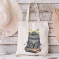 Just A Girl Who Loves Cats & Books Bookish Women Canvas Tote Bag