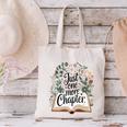 Just One More Chapter Bookish Book Reading Botanical Canvas Tote Bag