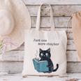 Just One More Chapter Bookworm Cat Book Lover Canvas Tote Bag
