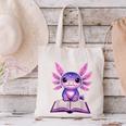 Kawaii Axolotl Cute Axolotls Reading Book Canvas Tote Bag Kawaii Axolotl Cute Axolotls Reading Book Canvas Tote Bag