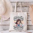 Kawaii Cat And Books Just A Girl Who Loves Both Canvas Tote Bag Kawaii Cat And Books Just A Girl Who Loves Both Canvas Tote Bag