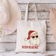 He Knows What You'Ve Been Reading Book Lover Women Santa Canvas Tote Bag