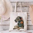 Leopard Book Flower Canvas Tote Bag