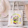 Let The Good Books Roll Mardi Gras Reading Canvas Tote Bag