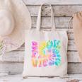 Library Book Fair Vibe Tie Dye School Reading Nostalgic Canvas Tote Bag