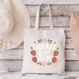 Library Is My Jam Librarian Book Lover Strawberry Canvas Tote Bag