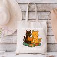 Life Is Better With Cats And Books Cute Cat Lover Canvas Tote Bag