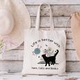 Life Is Better With Yarn Cats And Books Canvas Tote Bag
