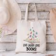 Live Laugh & Love Books Reading Butterfly Book Lover Bookish Premium Canvas Tote Bag