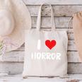 I Love Horror Heart Movies TV Show Books Writing Read Canvas Tote Bag