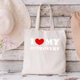 I Love My Introvert I Heart My Introvert Canvas Tote Bag I Love My Introvert I Heart My Introvert Canvas Tote Bag