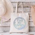I Love My Library Medallion For Book Lover Reader Librarian Canvas Tote Bag