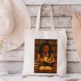 Melanin Girl Locs Book Lover Librarian Teacher Student Canvas Tote Bag