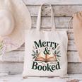Merry And Booked Holiday Reading Winter Book Lover Premium Tri-Blend Canvas Tote Bag