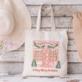 A Very Merry Bookmas Cozy Christmas Bookstore Holiday Cute Canvas Tote Bag