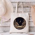 Moon Book Bookshelf Library Coffee Cup Star Stars Pattern Canvas Tote Bag