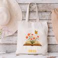 A New Chapter Begins Retired 2026 Floral Book Butterfly Tee Canvas Tote Bag