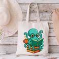 Octopus Reading Book Reading Bookworm Reader Canvas Tote Bag