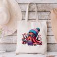 Octopus Reading Book Kraken Book Lover Canvas Tote Bag Octopus Reading Book Kraken Book Lover Canvas Tote Bag