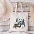 Old English Sheepdog Books Reading Dog Breed Graphic Canvas Tote Bag