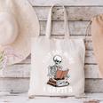 One More Chapter Skeleton Reading Books Lovers Readers Canvas Tote Bag