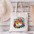Open Book With Colorful Floral Reading Magic Canvas Tote Bag Open Book With Colorful Floral Reading Magic Canvas Tote Bag