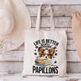 Papillon Dog Breed Life Is Better With Books And Papillons Canvas Tote Bag