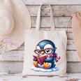 Penguin Reading a Book Animal Canvas Tote Bag Penguin Reading a Book Animal Canvas Tote Bag