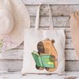 Pet Capybara Is Reading Library Capy Word Book Day Teacher Men Women Kids Canvas Tote Bag