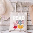 Pig Elephant Reading Cute Book Lover Bookworm Boys Girls Kid Canvas Tote Bag