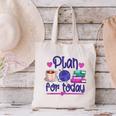 Plan For Today Coffee Yarn Books Sewing Knitter Knitting Canvas Tote Bag