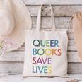 Queer Books Save Lives Read Banned Books LGBTQIA Books Canvas Tote Bag