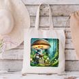 Rabbit Reading Book Under Large Mushroom Easter Bandana Canvas Tote Bag