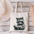 Raccoon With Book Cute Raccoons Reading Books Canvas Tote Bag Raccoon With Book Cute Raccoons Reading Books Canvas Tote Bag