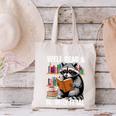 Well Read & Slightly Feral Raccoon Book Lover Graphic Canvas Tote Bag