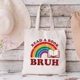 Read A Book Bruh Rainbow Vintage Reading Library Student Canvas Tote Bag Read A Book Bruh Rainbow Vintage Reading Library Student Canvas Tote Bag