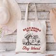 Read Books Be Kind Stay Weird Bookish Cowboy Reading Raccoon Canvas Tote Bag