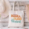Read Books Be Kind Stay Weird Retro Bookworm Book Lover Canvas Tote Bag
